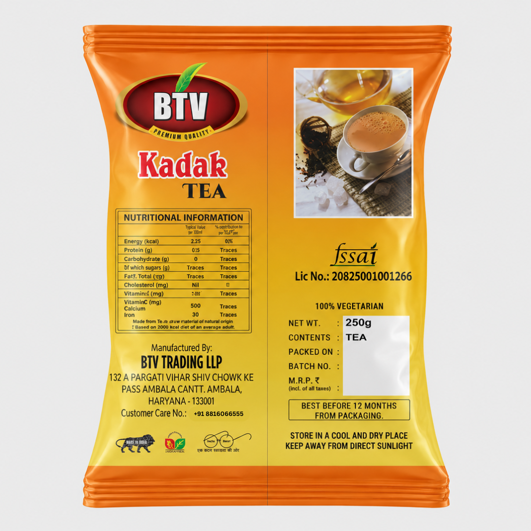 BTV Kadak Tea – Strong CTC Assam Blend | 250g