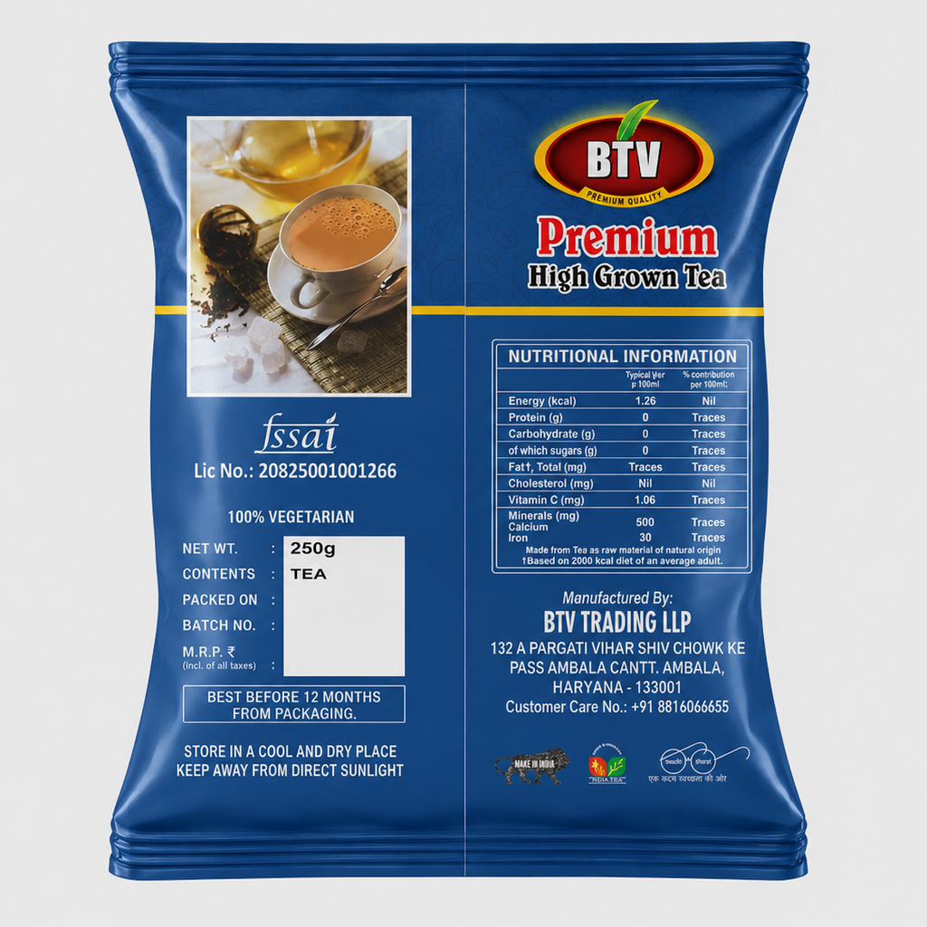 BTV Premium High Grown Tea – Darjeeling & Nilgiri Blend | 250g