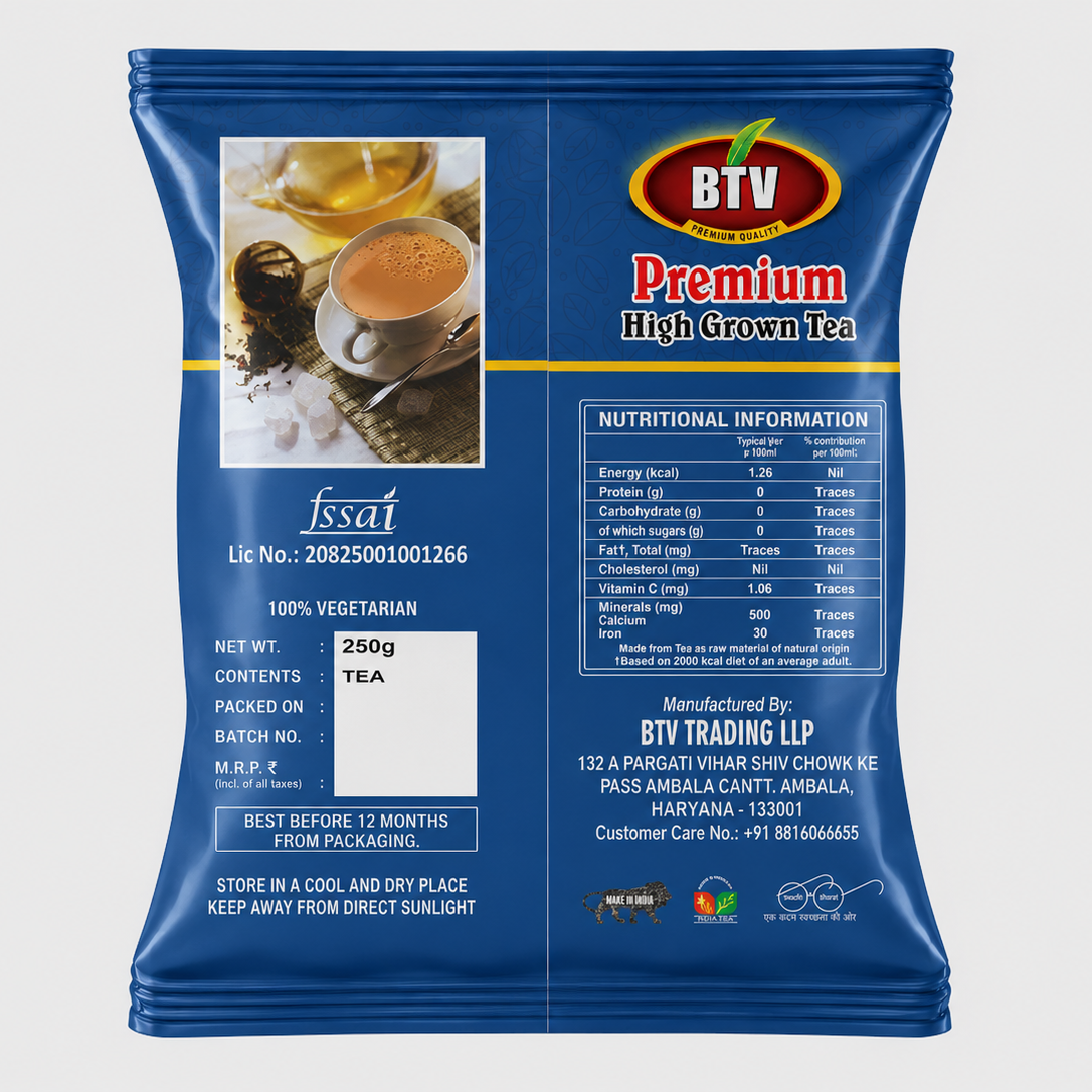 BTV Premium High Grown Tea – Darjeeling & Nilgiri Blend | 250g