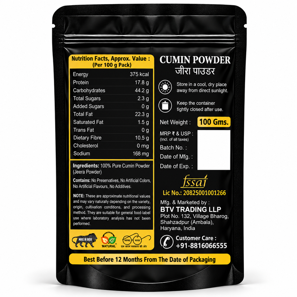 BTV Cumin Powder | 100% Pure Jeera Powder